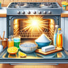 Sparkling clean oven with natural cleaning ingredients - baking soda, vinegar, lemon slices. How to clean an oven naturally.