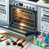 Shiny, clean oven with eco-friendly cleaning supplies. Professional tips for self-cleaning ovens.